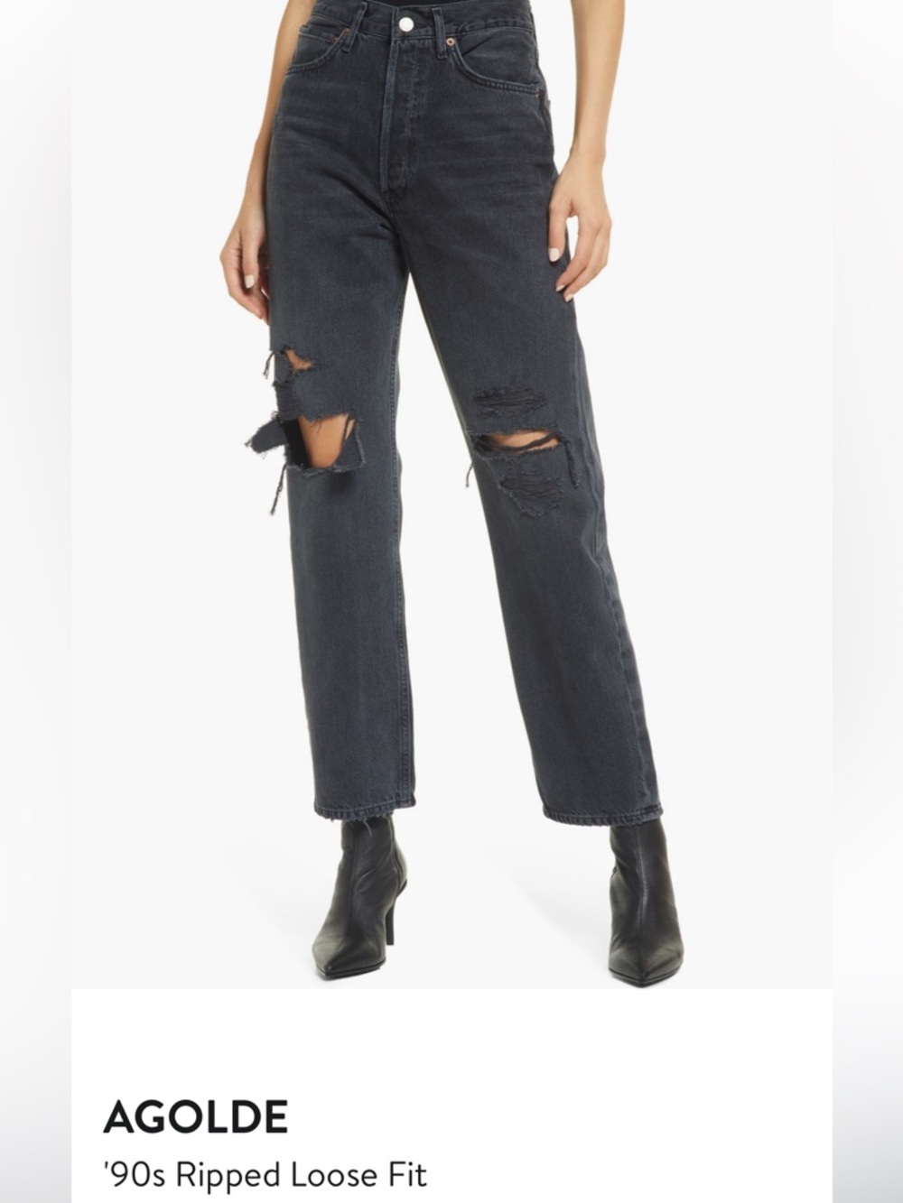 NWT AGOLDE 90s Ripped Loose Fit Jeans Size 32